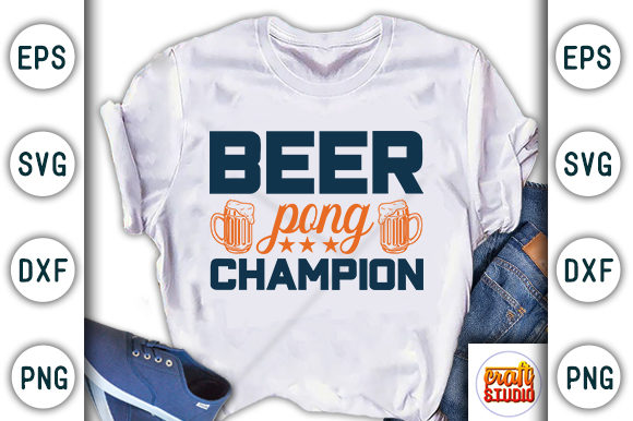 Beer Pong Champion Graphics for T-Shirt Designs