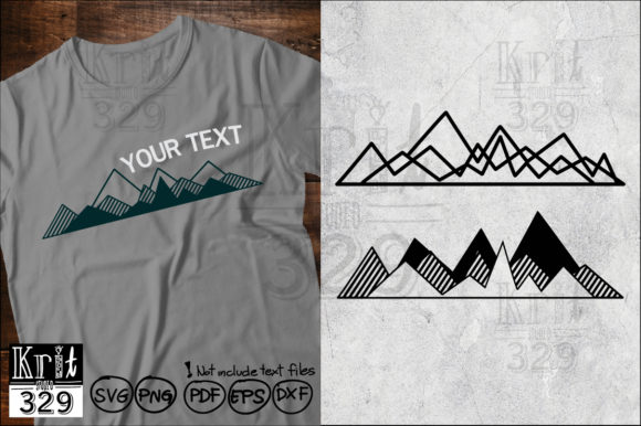 Black and White Mountain Icon: Graphics for T-Shirt Designs