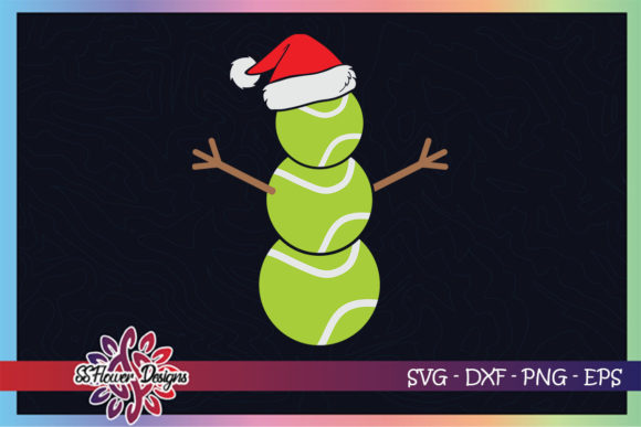 Christmas Snowman Tennis Santa Hat Graphics & T-Shirt Designs