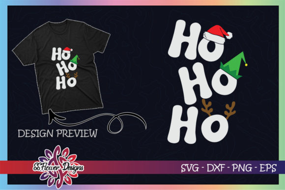 HO HO HO Santa Hat Christmas Graphics & T-Shirt Designs
