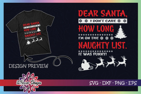 I’m on the Naughty List: Funny Christmas Graphics & T-Shirt Designs