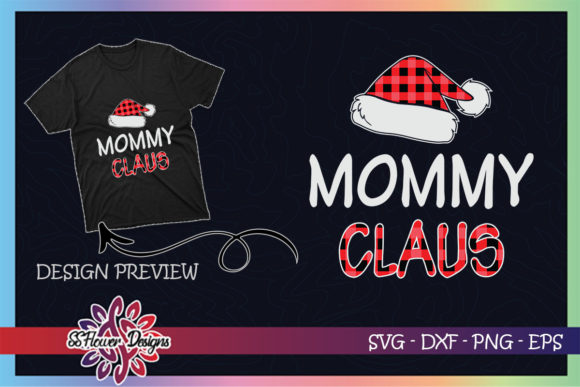 Red Plaid Mommy Claus Graphics for T-Shirt Designs